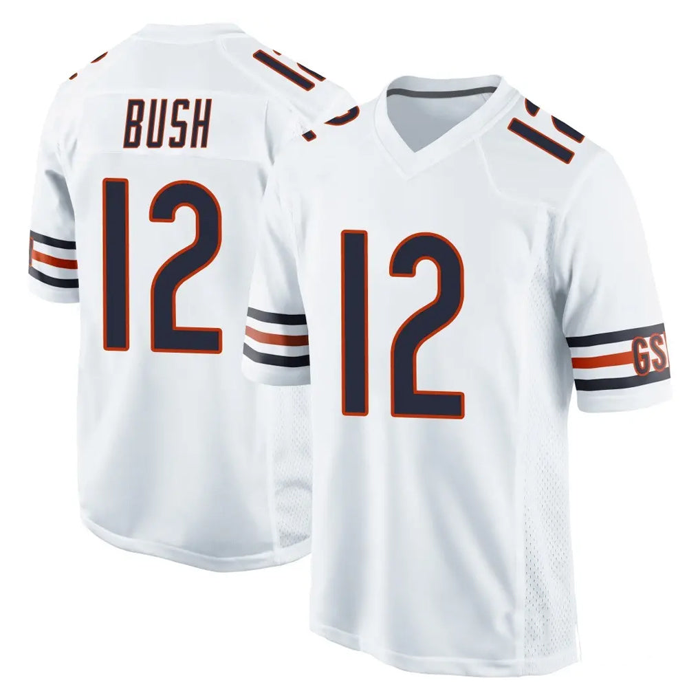 C.Bears #12 Devin Bush Player White Home Game Jdoa Stitched Jerseys