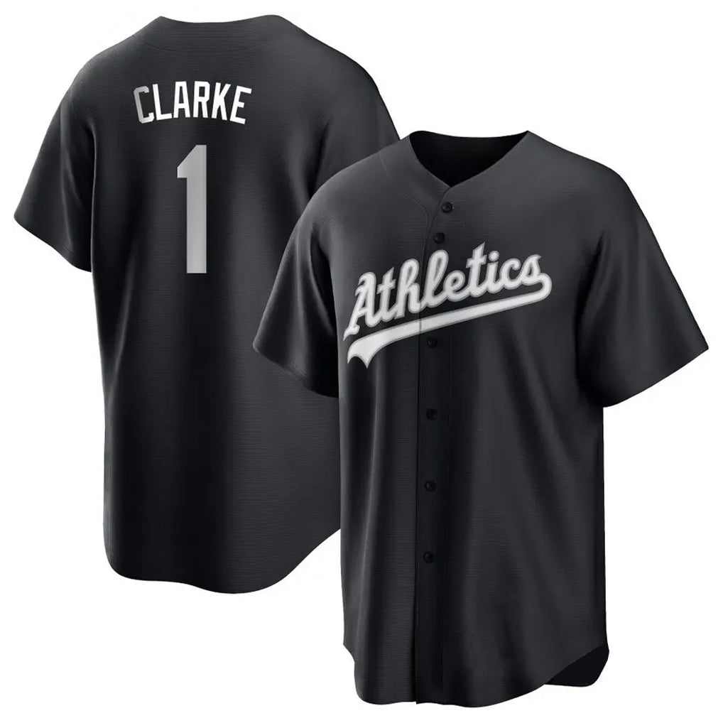 Athletics #1 Denzel Clarke Player Black Fashion Home Game Jdoa Stitched Jerseys