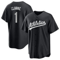Athletics #1 Denzel Clarke Player Black Fashion Home Game Jdoa Stitched Jerseys
