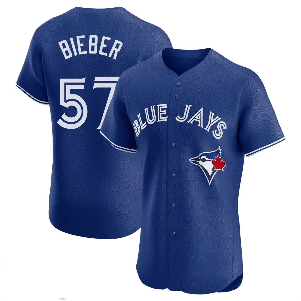 T.Blue Jays #57 Shane Bieber Player Royal Elite Home Limited Jdoa Stitched Jerseys