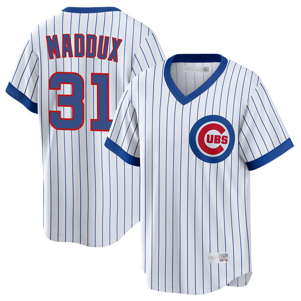 C.Cubs #31 Greg Maddux Player White T-shirt Cooperstown Collection Limited Jdoa Stitched Jerseys