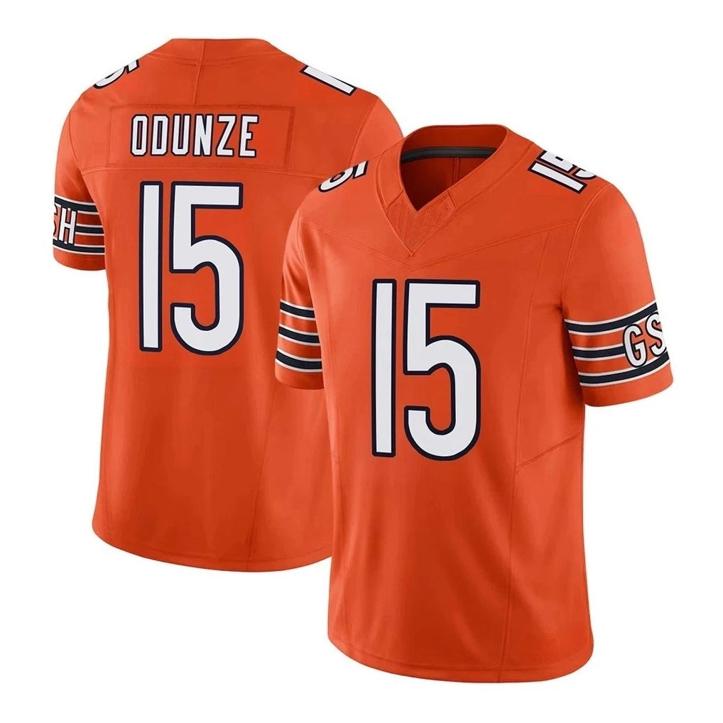 C.Bears #15 Rome Odunze Player Orange Vapor F.U.S.E. Limited Home Game Jdoa Stitched Jerseys
