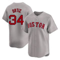 B.Red Sox #34 David Ortiz Player Gray Road Limited Home Game Jdoa Stitched Jerseys