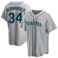 S.Mariners #34 Felix Hernandez Player Gray Home Game Jdoa Stitched Jerseys