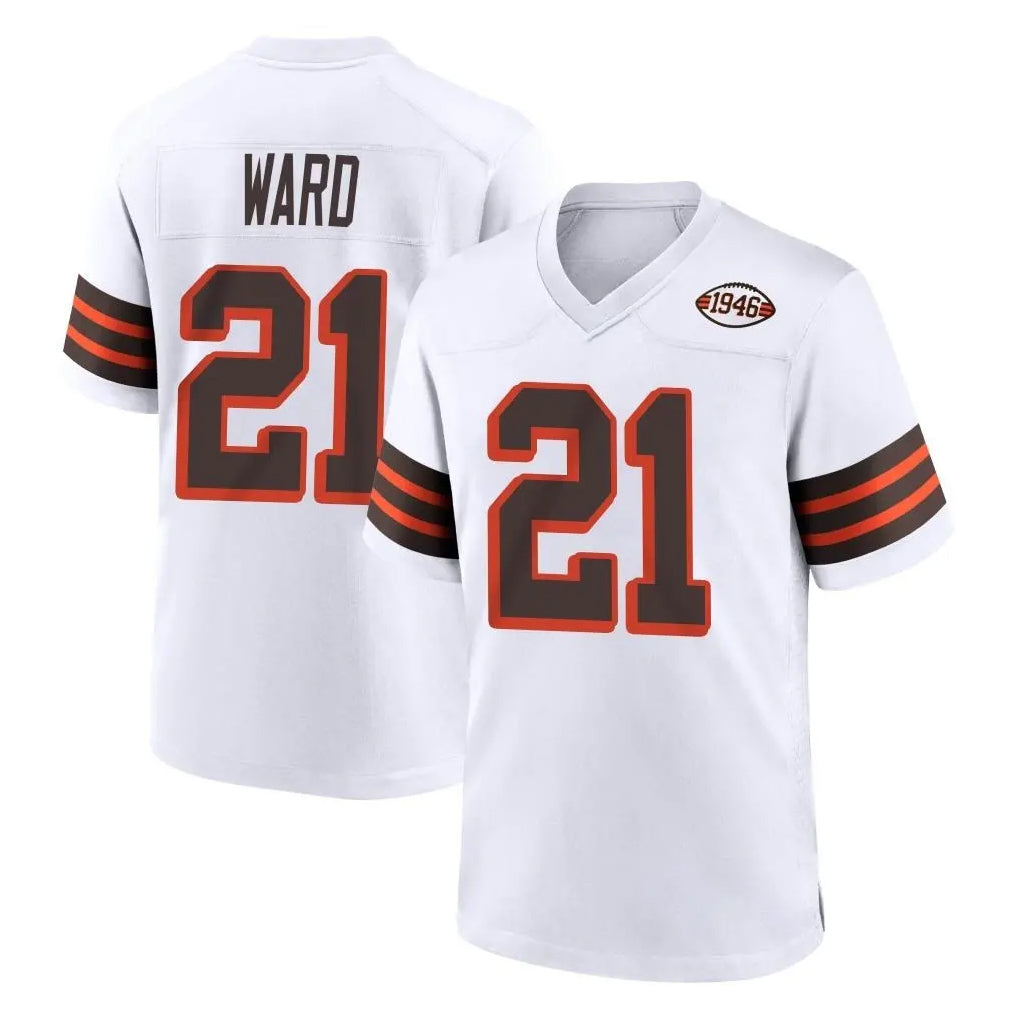 C.Browns #21 Denzel Ward Player White Alternate Home Game Jdoa Stitched Jerseys