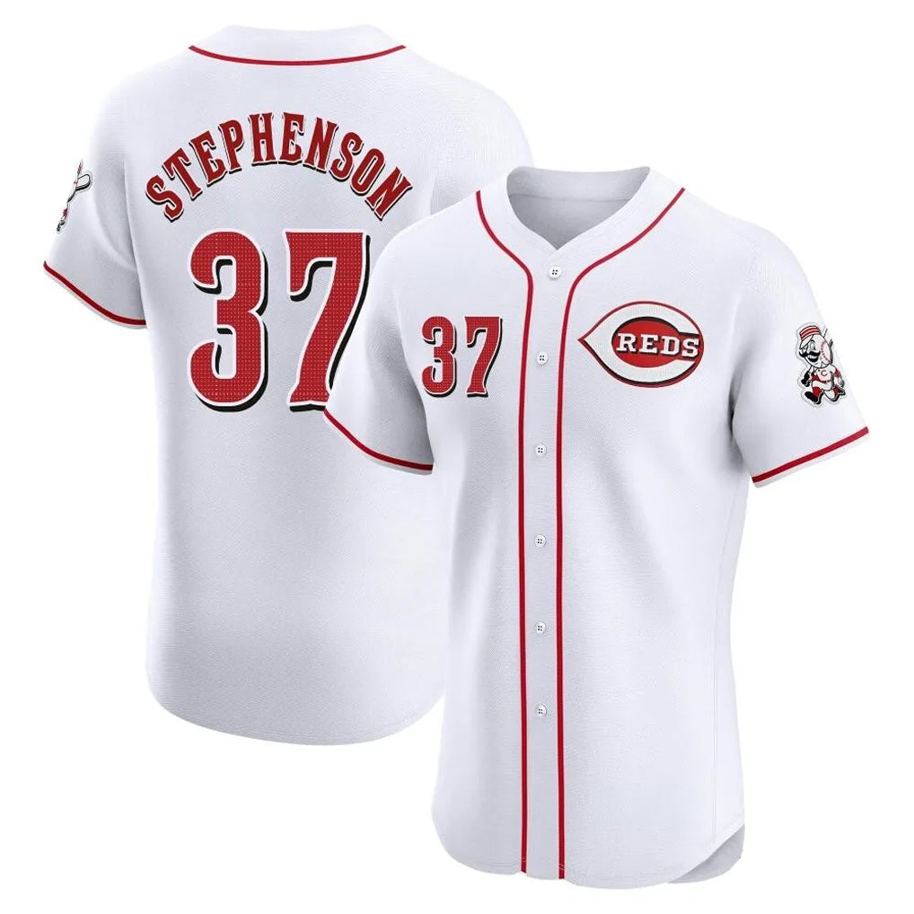 C.Reds #37 Tyler Stephenson Player White Limited Elite Home Jdoa Stitched Jerseys
