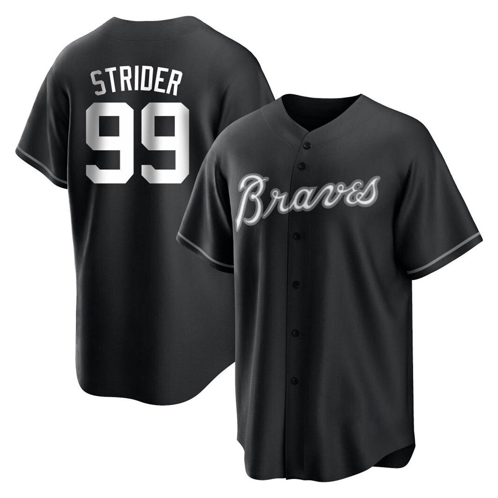 A.Braves #99 Spencer Strider Player Black Home Game Jdoa Stitched Jerseys