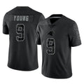 C.Panthers #9 Bryce Young Player Black Limited Reflective Game Jdoa Stitched Jerseys
