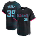M.Marlins #39 Eury Perez Player Black City Connect Home Limited Jdoa Stitched Jerseys