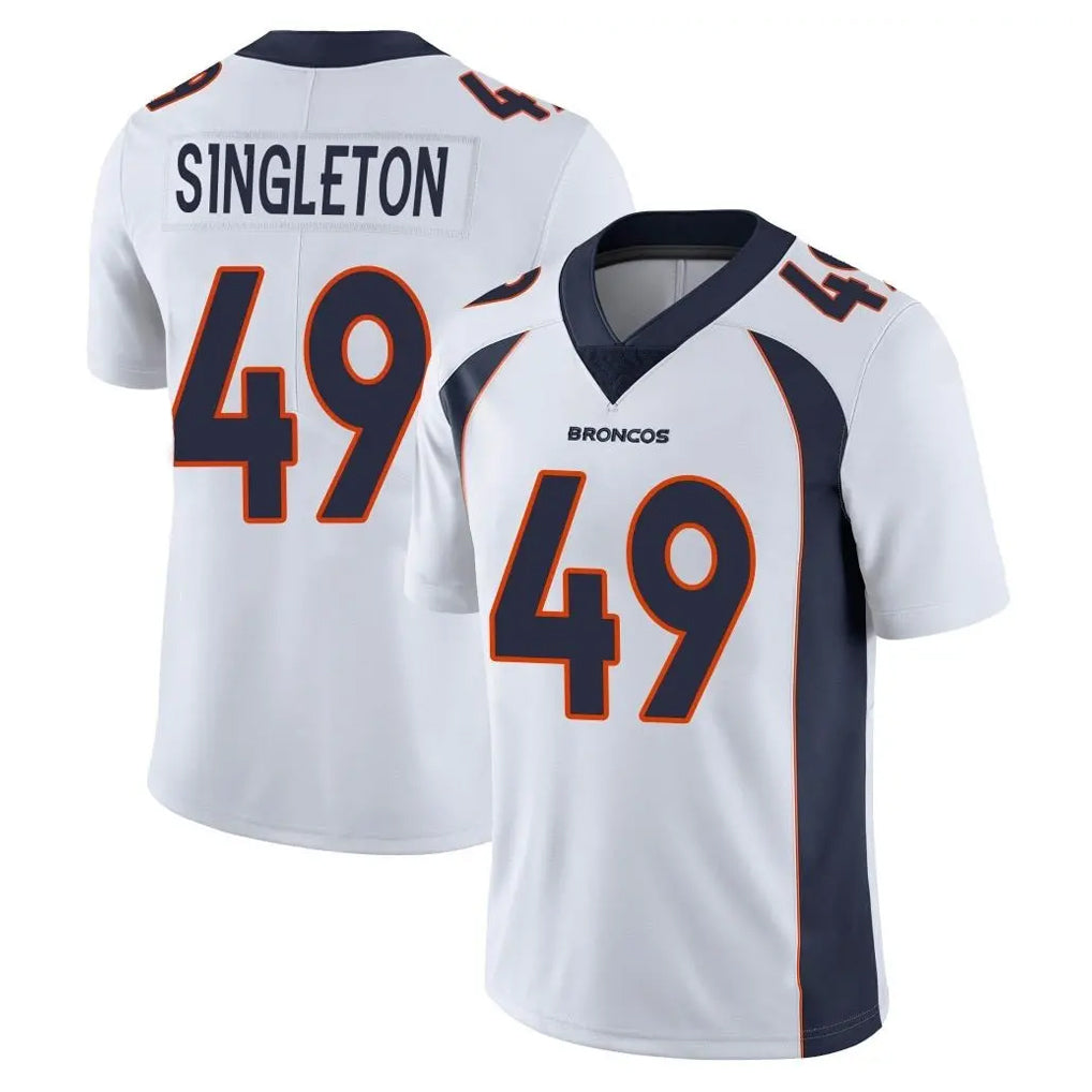 D.Broncos #49 Alex Singleton Player White Vapor Untouchable Limited Home Game Jdoa Stitched Jerseys
