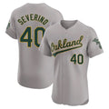 Athletics #40 Luis Severino Player Gray Road Limited Elite Home Game Jdoa Stitched Jerseys