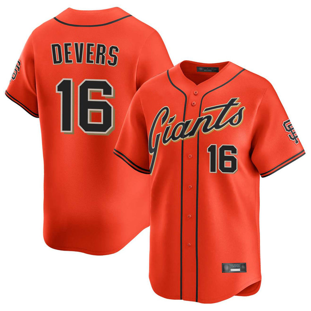 SF.Giants #16 Rafael Devers Player Orange Home Limited Jdoa Stitched Jerseys