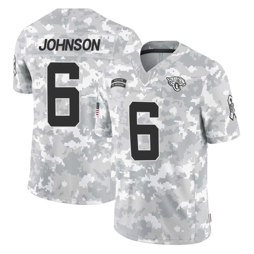 J.Jaguars #6 Antonio Johnson Player Arctic Camo Salute To Service Limited Game Jdoa Stitched Jerseys