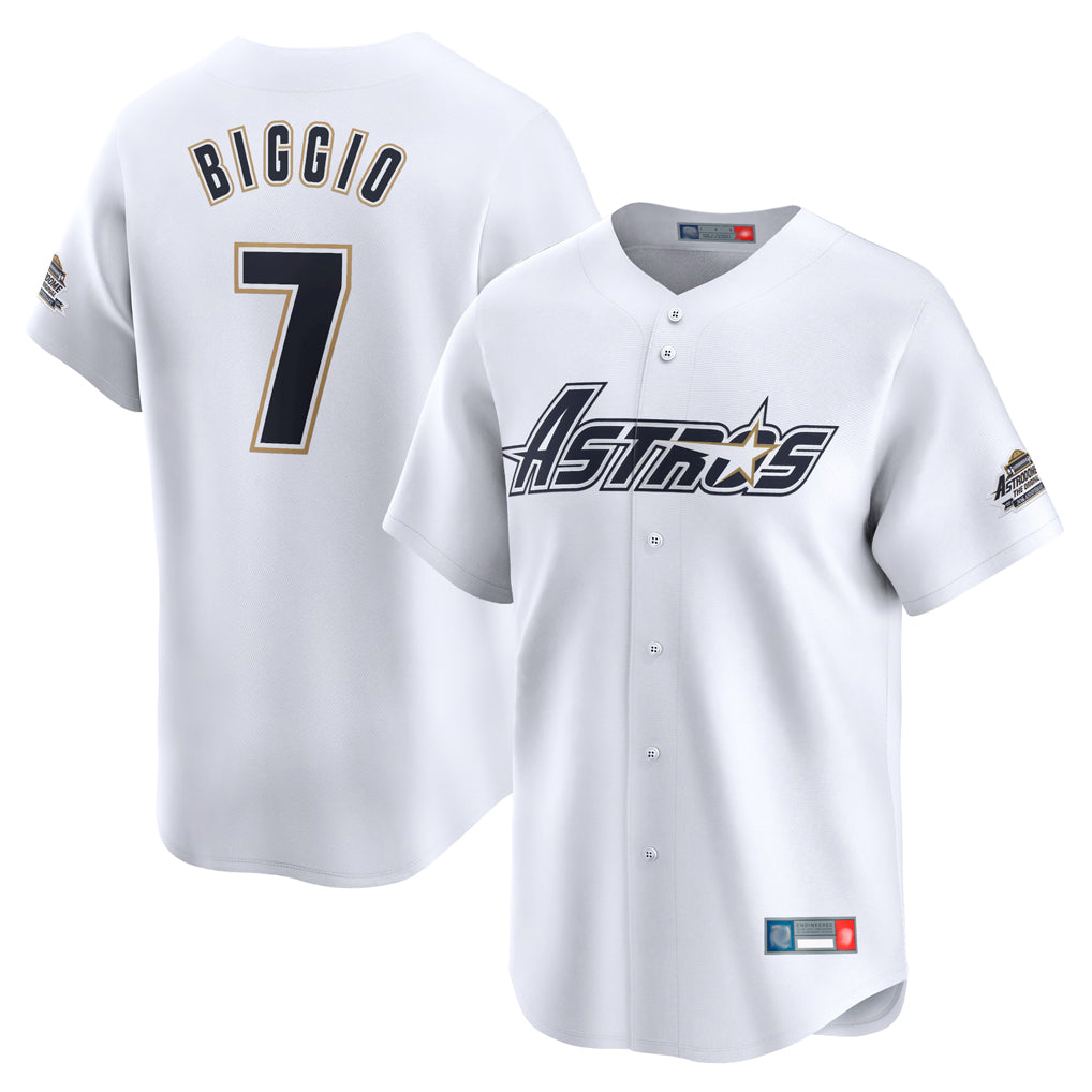 H.Astros #7 Craig Biggio Player White Throwback Cooperstown Collection Limited Jdoa Stitched Jerseys