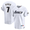 H.Astros #7 Craig Biggio Player White Throwback Cooperstown Collection Limited Jdoa Stitched Jerseys