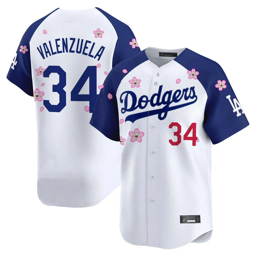 LA.Dodgers #34 Fernando Valenzuela Player White-Royal Tokyo Series Vapor Premier Limited Jdoa Stitched Jerseys