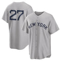 NY.Yankees #27 Giancarlo Stanton Player Gray Field of Dreams Game Jdoa Stitched Jerseys