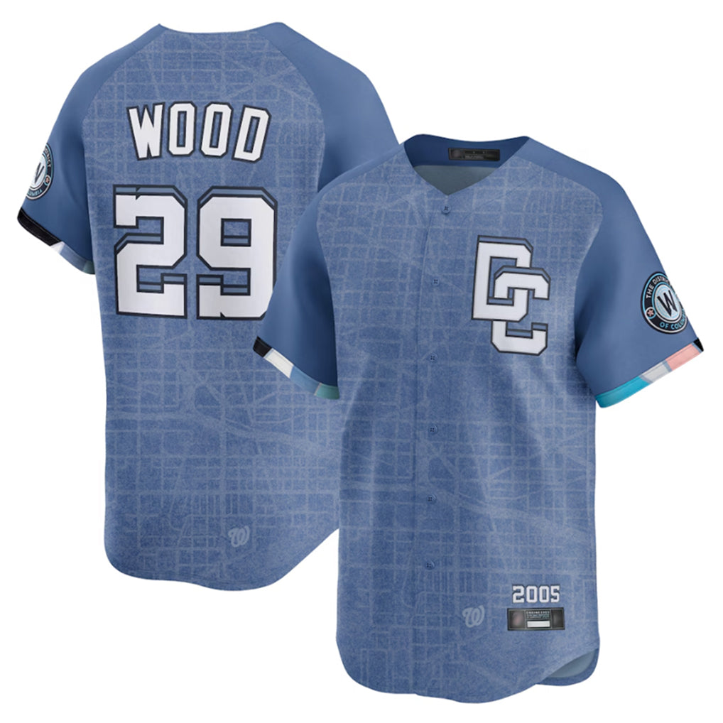 W.Nationals #29 James Wood Player Blue Limited City Connect Jdoa Stitched Jerseys