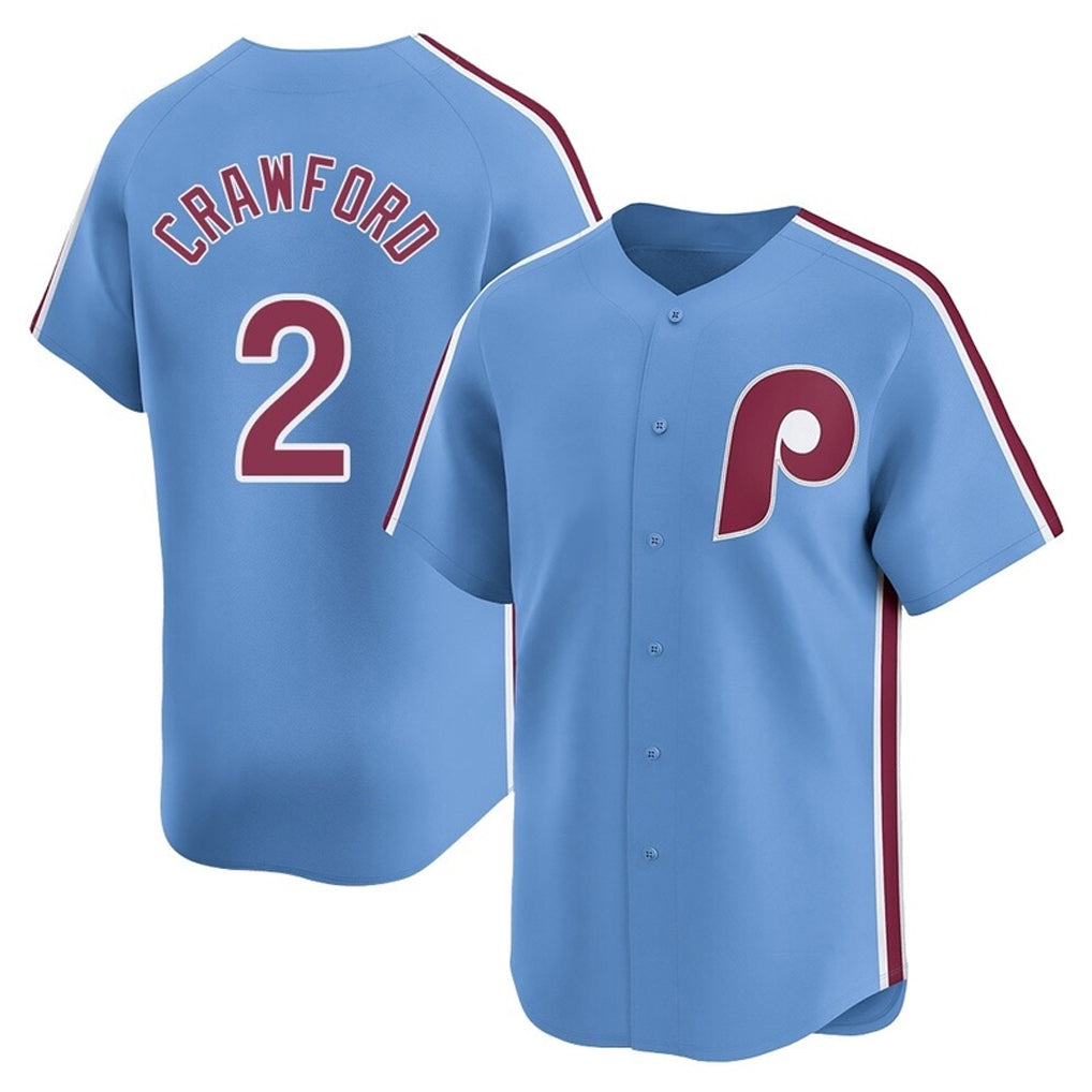 P.Phillies #2 Justin Crawford Player Light Blue Game Jdoa Stitched Jerseys
