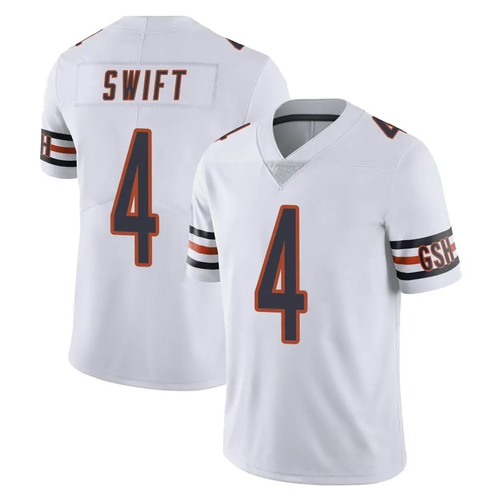 C.Bears #4 D'Andre Swift Player White Vapor Untouchable Limited Home Game Jdoa Stitched Jerseys