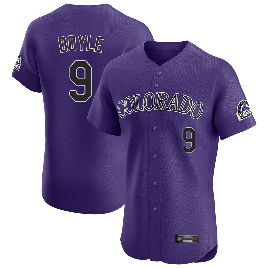 C.Rockies #9 Brenton Doyle Player Purple Limited Elite Home Jdoa Stitched Jerseys