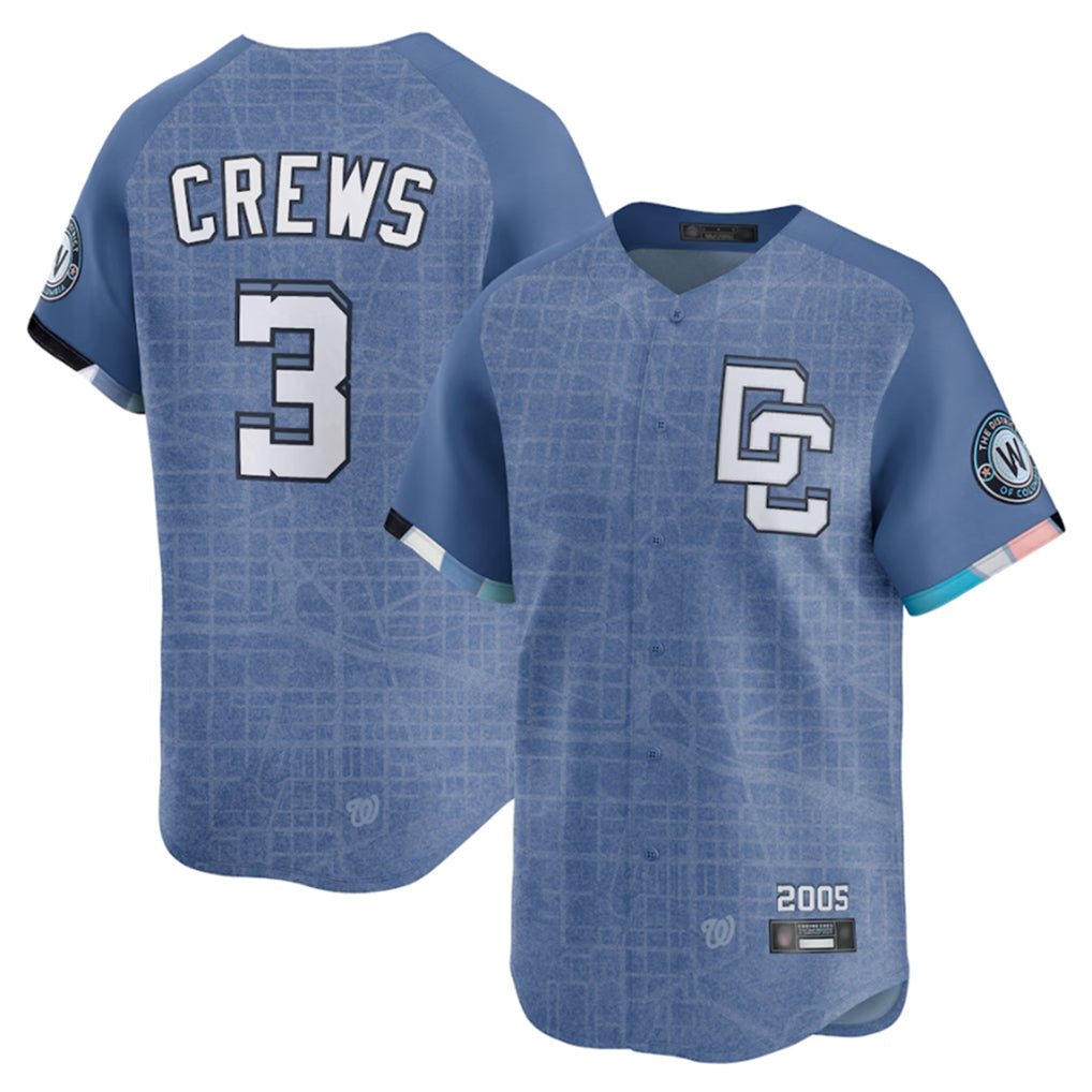 W.Nationals #3 Dylan Crews player Blue Limited City Connect Jdoa Jdoa Stitched Jerseys