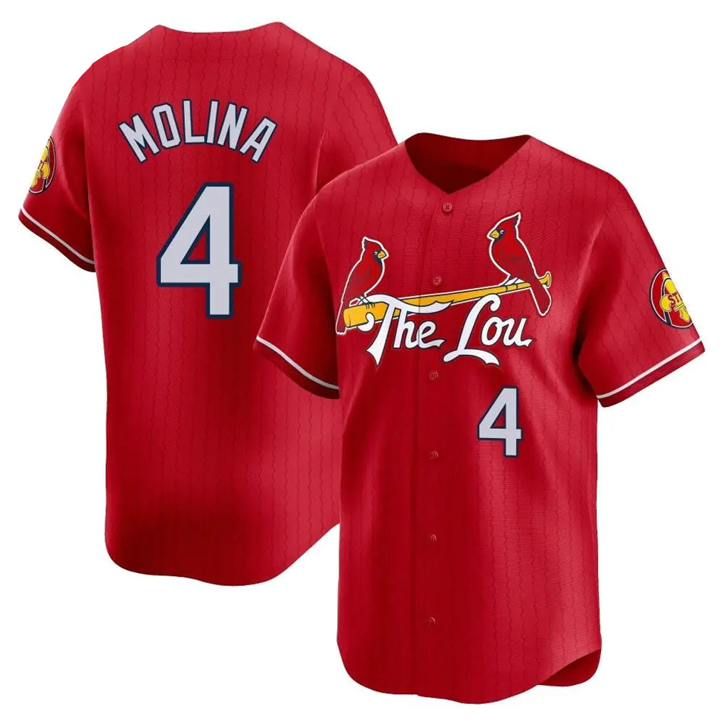 St. Louis Cardinals #4 Yadier Molina Player Red City Connect Limited Jdoa Stitched Jerseys