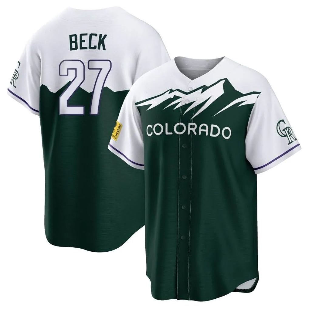 C.Rockies #27 Jordan Beck Player Green City Connect Home Game Jdoa Stitched Jerseys