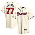 A.Braves #77 Joe Jimenez Player Cream Home Game Jdoa Stitched Jerseys