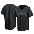 LA.Angels #27 Mike Trout Player Black Pitch Fashion T-shirt Jdoa Stitched Jerseys