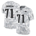 NE.Patriots #71 Mike Onwenu Player Arctic Camo Salute To Service Limited Game Jdoa Stitched Jerseys