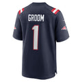 Jdoa NE.Patriots #1 Groom Navy Game Jersey