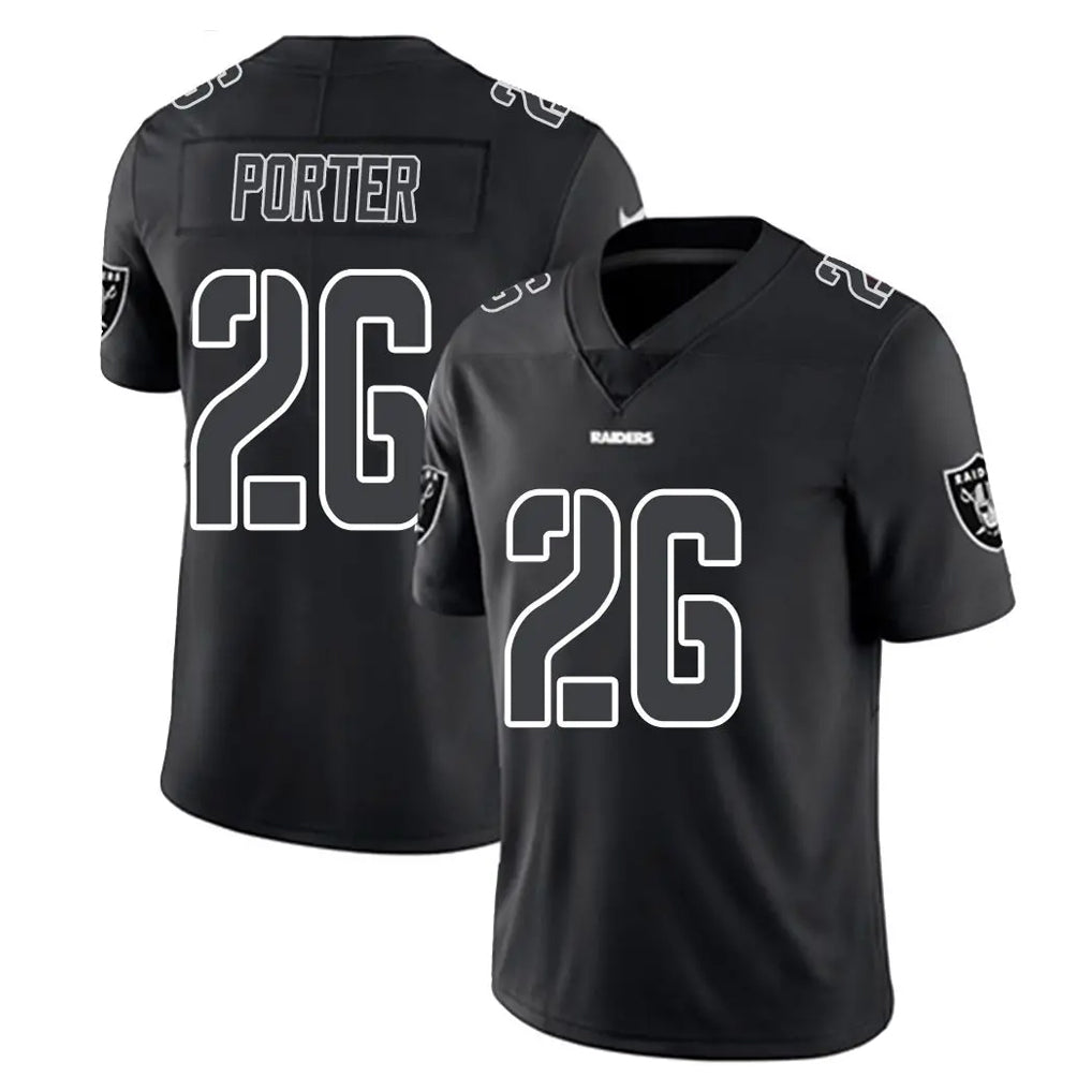 LV.Raiders #26 Darien Porter Player Black Limited Black Impact Home Game Stitched Jerseys