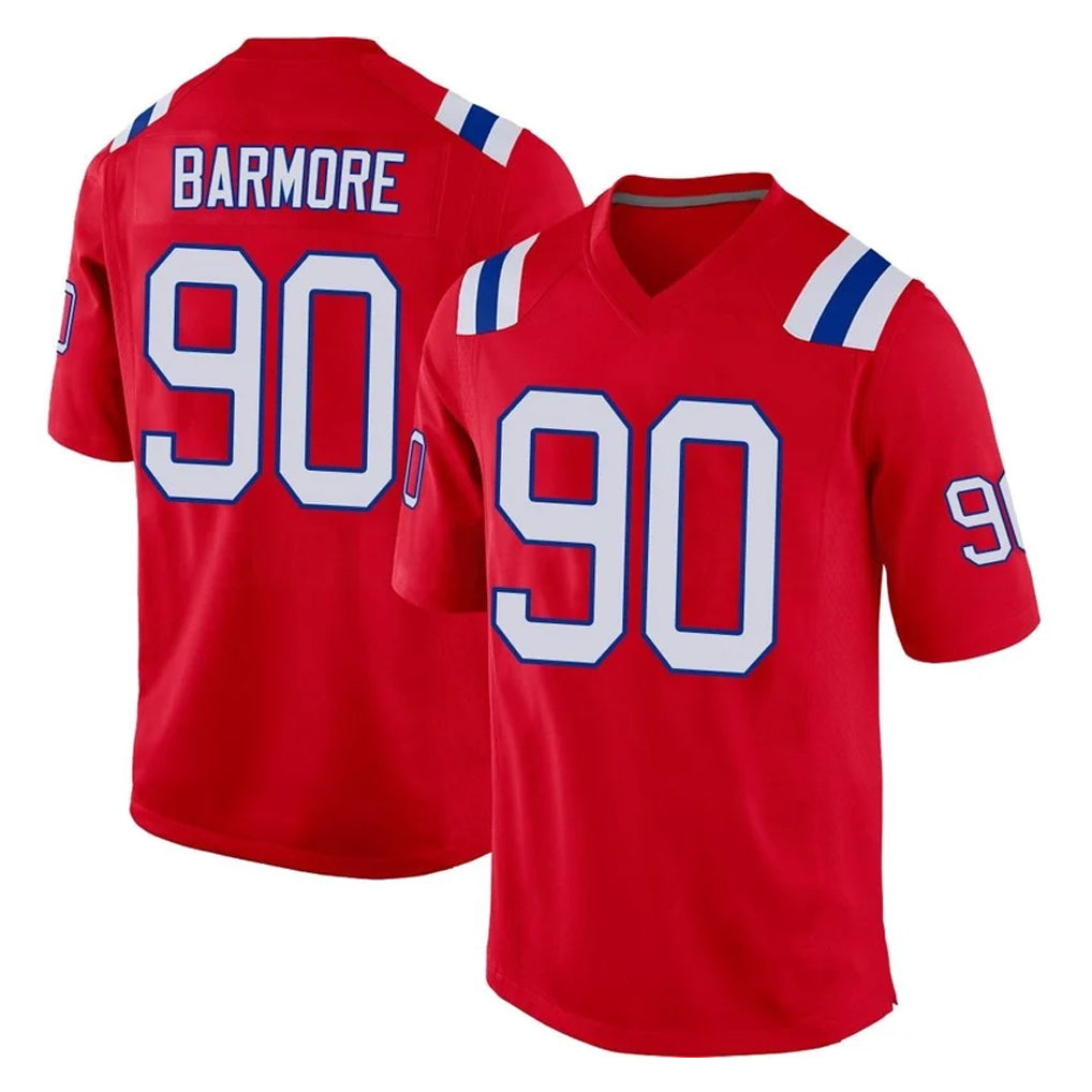 NE.Patriots #90 Christian Barmore Player Red Home Game Jdoa Stitched Jerseys