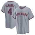 NY.Mets #4 Francisco Alvarez Player Gray Road Home Game Jdoa Stitched Jerseys