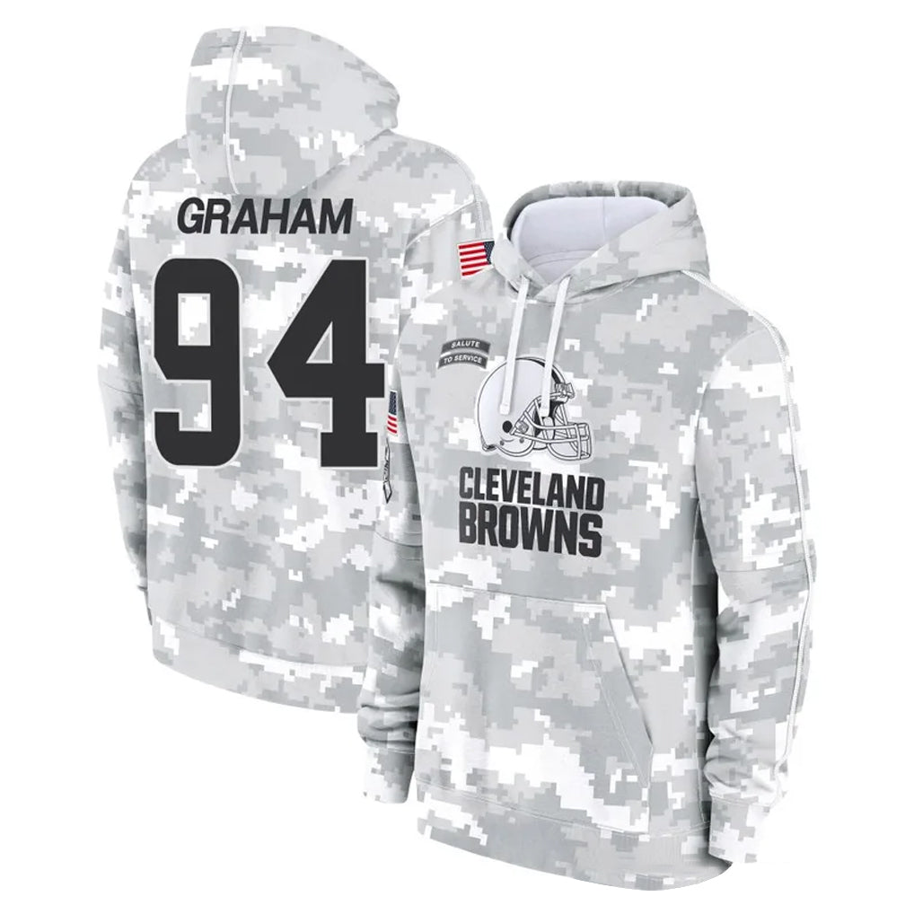 C.Browns #94 Mason Graham Player Arctic Camo Salute to Service Hoodies Limited Game Jdoa Stitched Jerseys