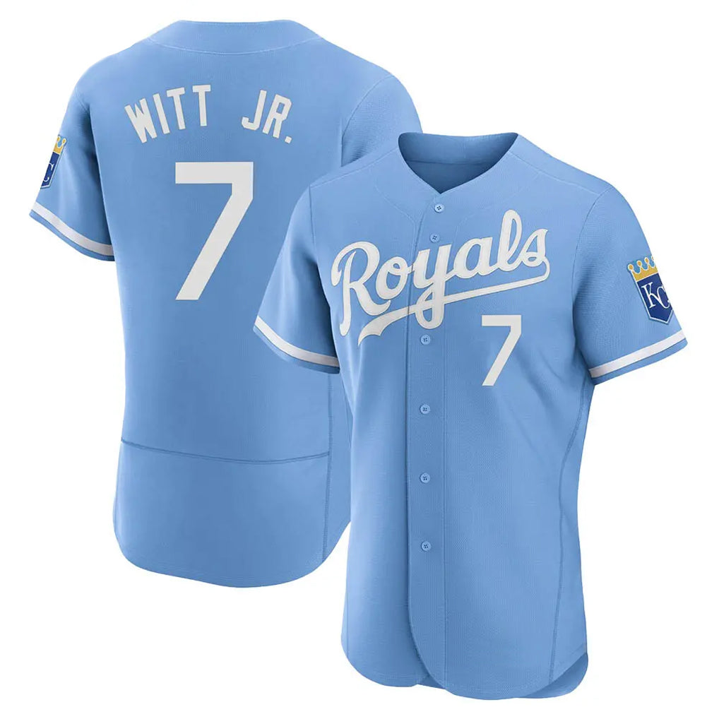 KC.Royals #7 Bobby Witt Jr. Player Light Blue Alt Limited Elite Home Jdoa Stitched Jerseys