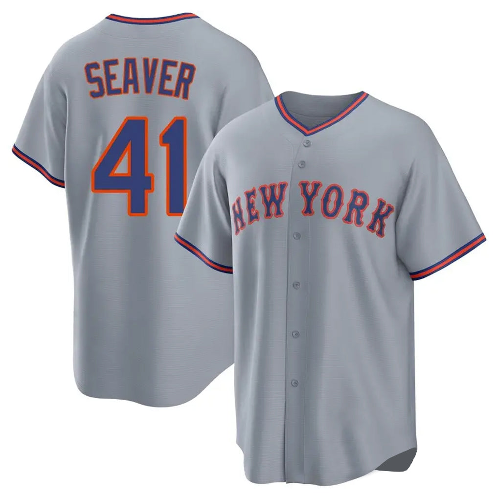 NY.Mets #41 Tom Seaver Player Gray Road Home Game Jdoa Stitched Jerseys