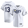 T.Bay Rays #13 Junior Caminero Player White Home Limited Jdoa Stitched Jerseys