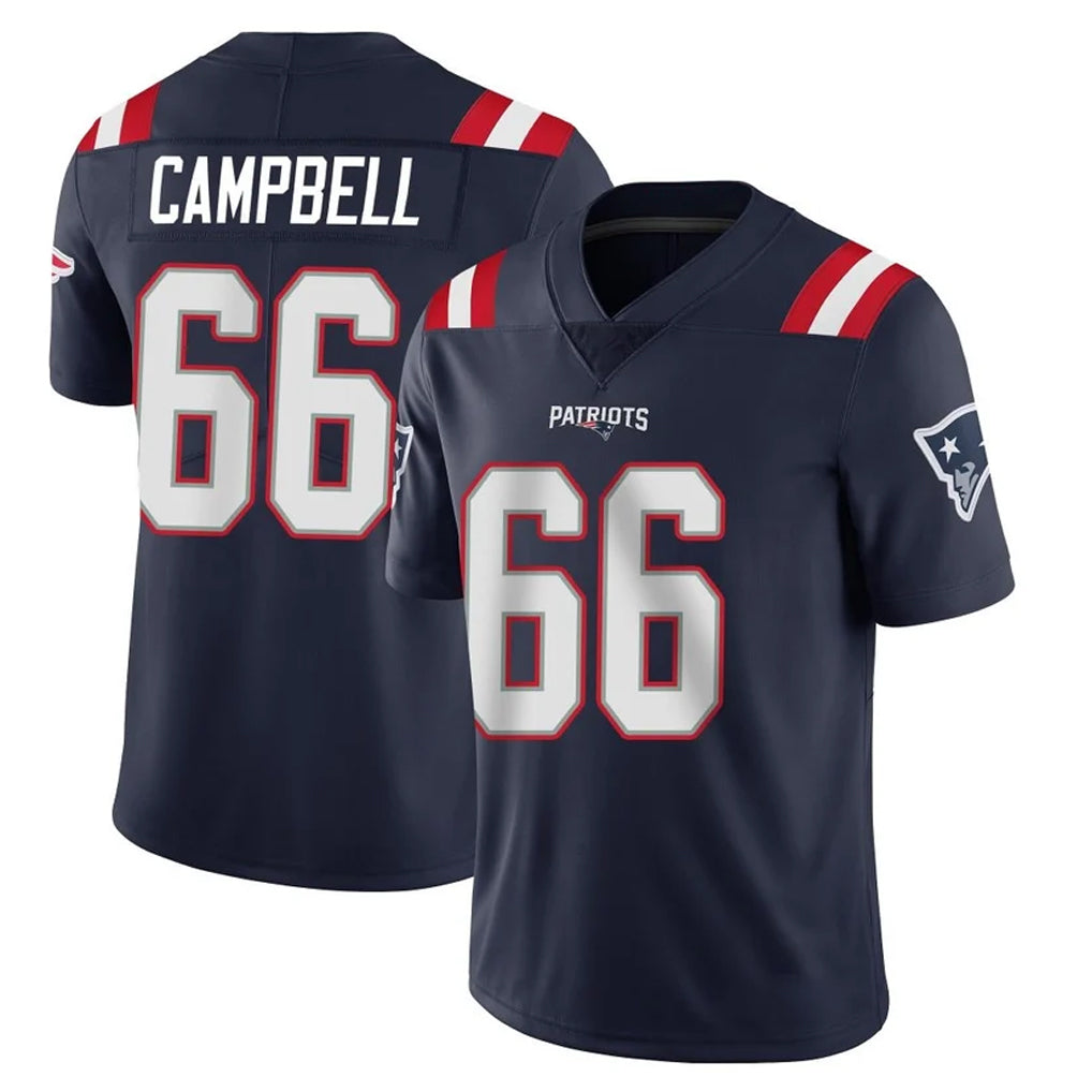 NE.Patriots #66 Will Campbell Player Navy Vapor Untouchable Home Game Jdoa Stitched Jerseys