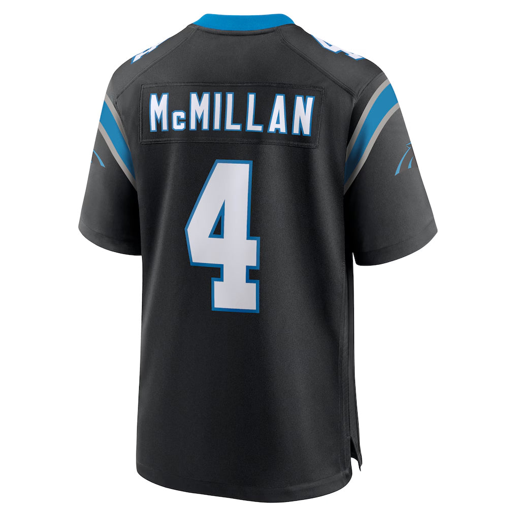 C.Panthers #4 Tetairoa McMillan Player Black Home Game Jdoa Stitched Jerseys