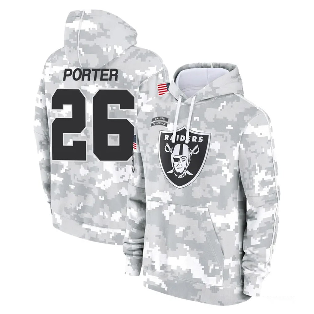 LV.Raiders #26 Darien Porter Player Arctic Camo Salute to Service Hoodies Limited Game Stitched Jerseys