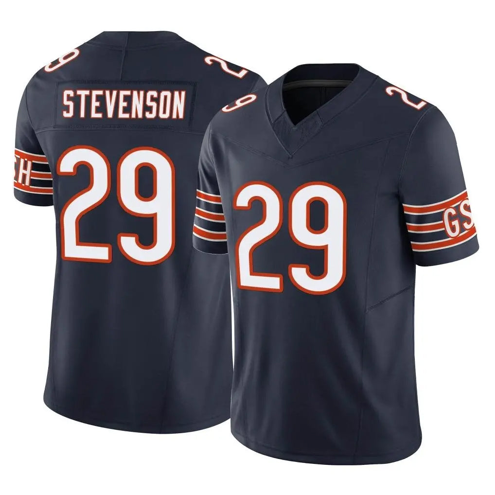 C.Bears #29 Tyrique Stevenson Player Navy Vapor F.U.S.E. Limited Home Game Jdoa Stitched Jerseys