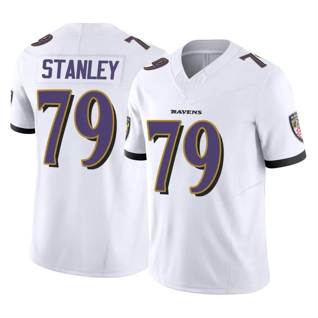 B.Ravens #79 Ronnie Stanley Player White Vapor F.U.S.E. Limited Home Game Jdoa Stitched Jerseys