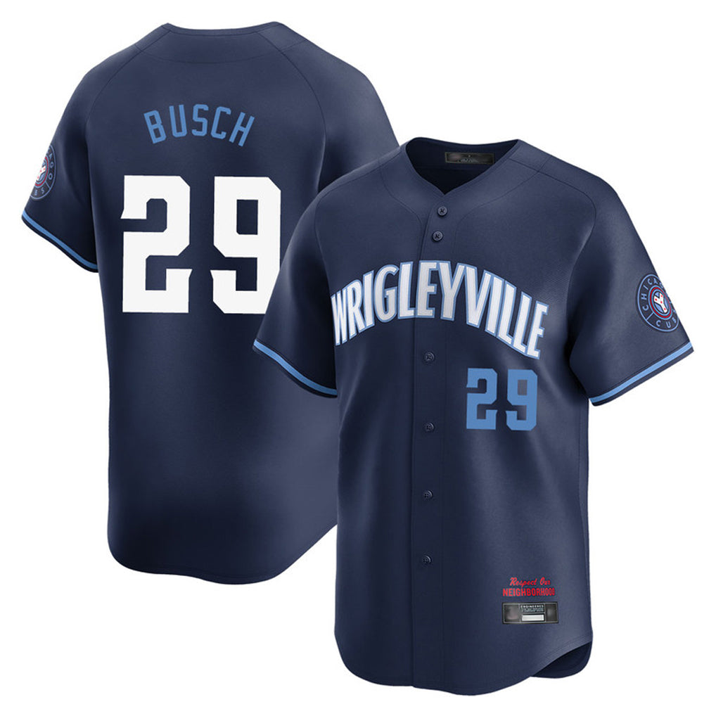 C.Cubs #29 Michael Busch Player Navy City Connect Limited Home Jdoa Stitched Jerseys