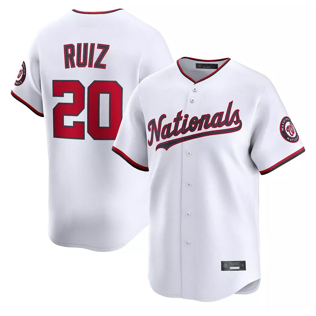 W.Nationals #20 Keibert Ruiz Player White Home Alternate Limited Replica Jdoa Stitched Jerseys