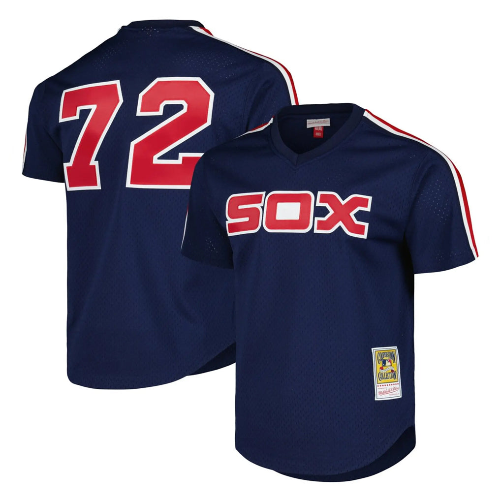 C.White Sox #72 Carlton Fisk Player Navy Mitchell & Ness Cooperstown Collection Mesh Game Jdoa Stitched Jerseys