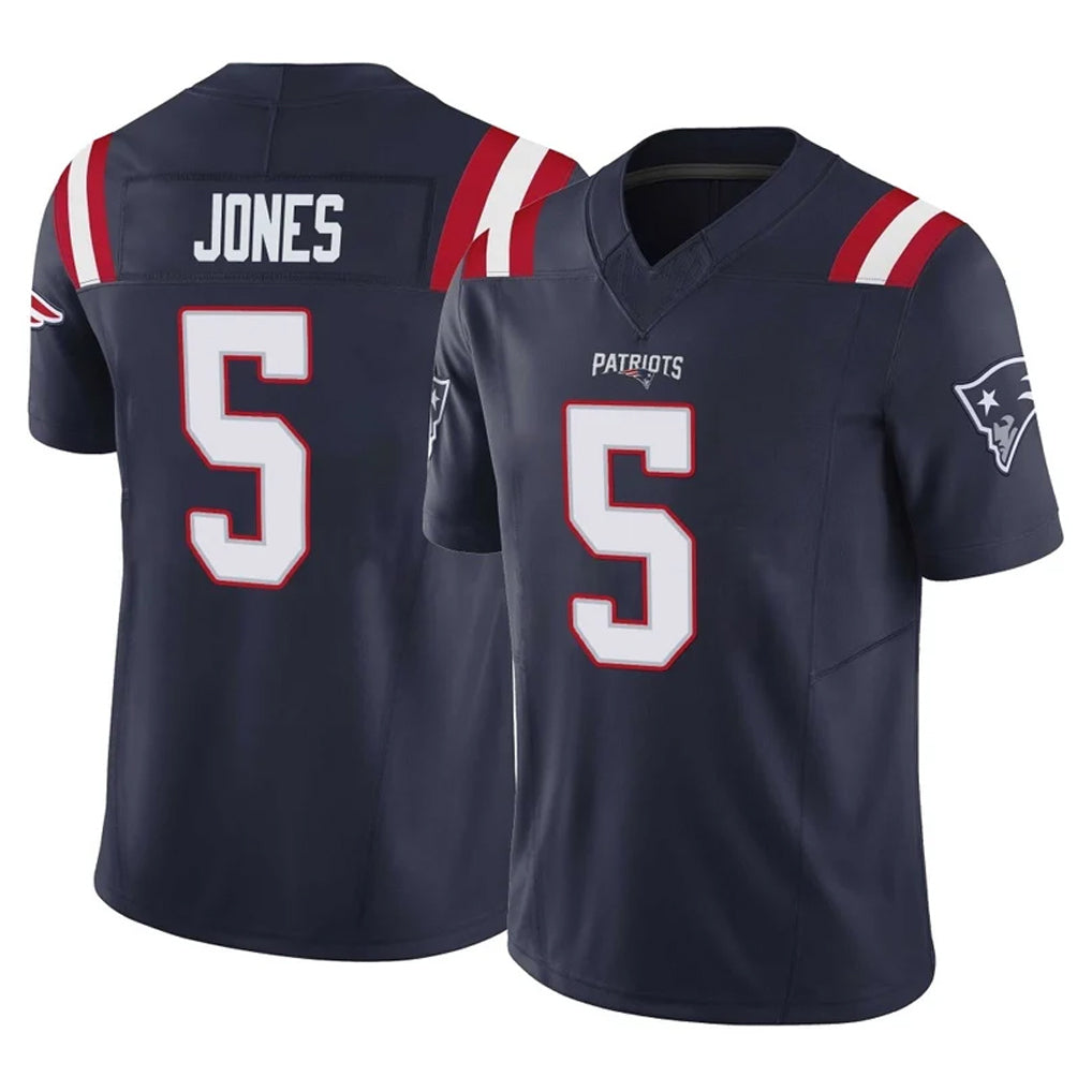 NE.Patriots #5 Dre'Mont Jones Player Navy Limited Vapor F.U.S.E. Home Game Jdoa Stitched Jerseys