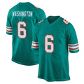 M.Dolphins #6 Malik Washington Player Aqua Alternate Home Game Jdoa Stitched Jerseys