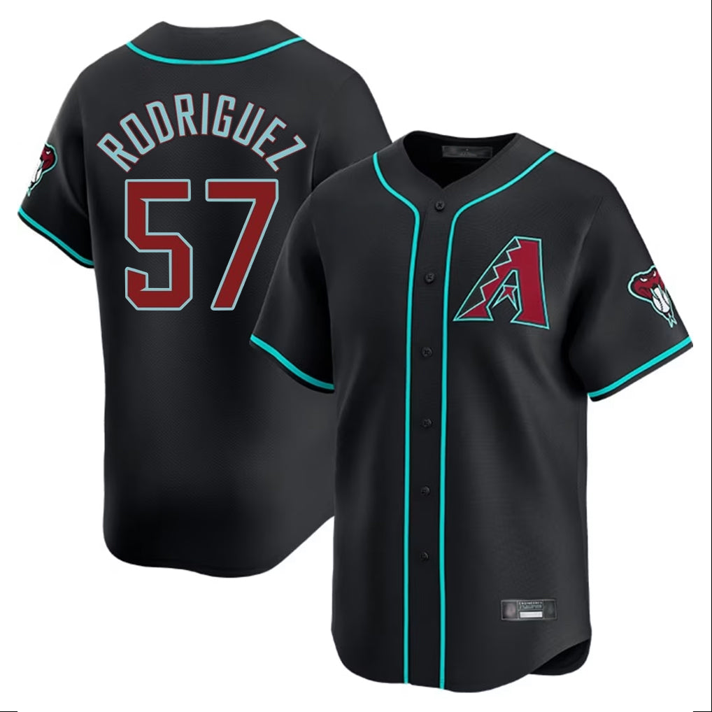 A.Diamondbacks #57 Eduardo Rodriguez Player Black Limited Home Game Jdoa Stitched Jerseys
